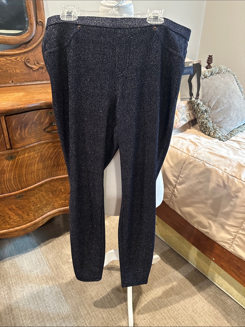 NWT! Sparkle Knit Pull-On Pants - Women's Black Glitter, Jeggings, stretchy